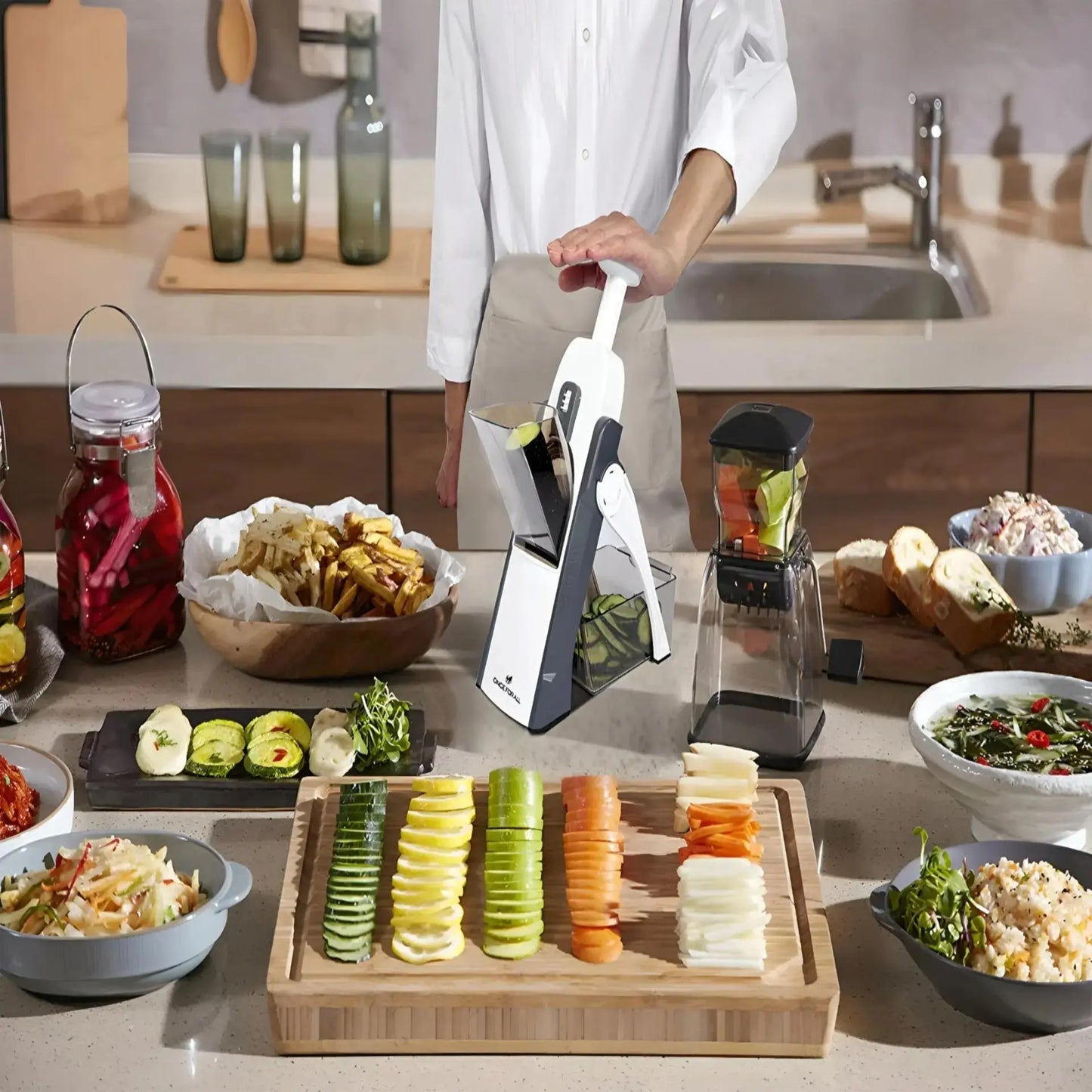 mandoline-de-cuisine-easyslicer-gris