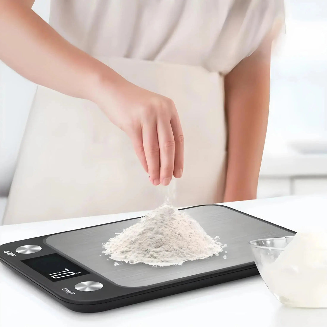 Balance cuisine electronique en usage