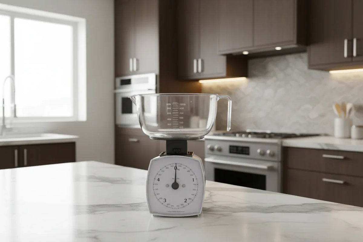 Balance de cuisine mécanique design rétro avec bol inox amovible RetroGram