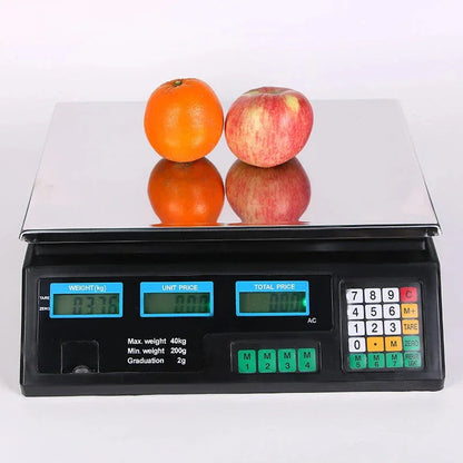 40KG Electronic Price Computing Scale Commercial  Price Scale Digital Scale LCD Backlight For Retail Store Restaurant Market Smarty Chef