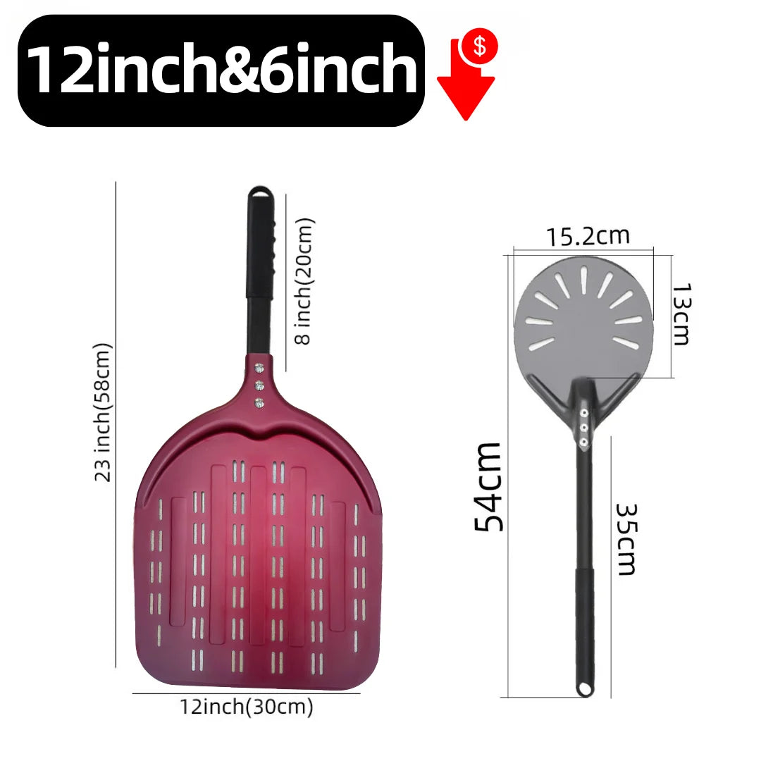 Rouge lot 1 12 pouces 58 cm Couleur Pelle À Pizza En Aluminium Anodisé Pour Four