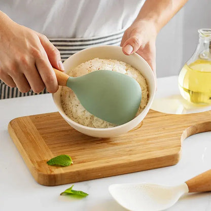 1Pcs Silicone Spoon Non-stick Cooking Spoon Anti-scalding Pot Rice High-temperature-resistant Spoon Durable Kitchen Gadgets Smarty Chef