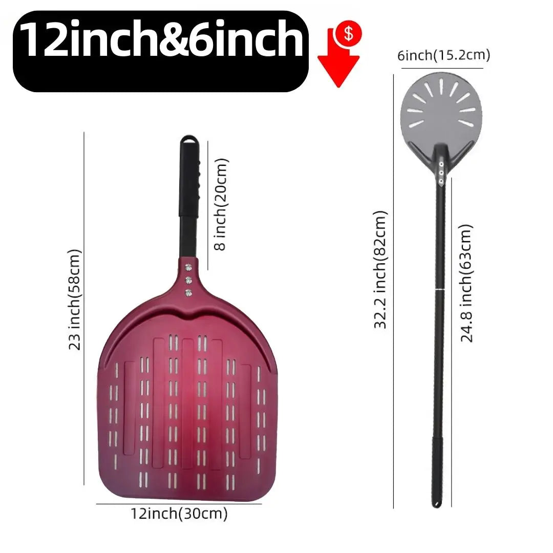 Rouge lot 2 12 pouces 58 cm Couleur Pelle À Pizza En Aluminium Anodisé Pour Four