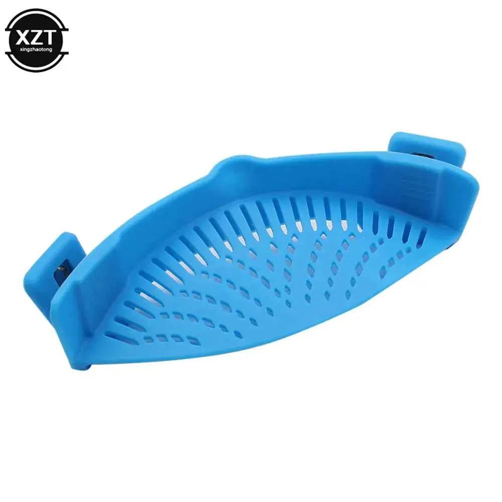 Kitchen Strainer Clip Pan Silicone Drain Rack Bowl Funnel Rice Pasta Vegetable Washing Colander Draining Excess Liquid Univers