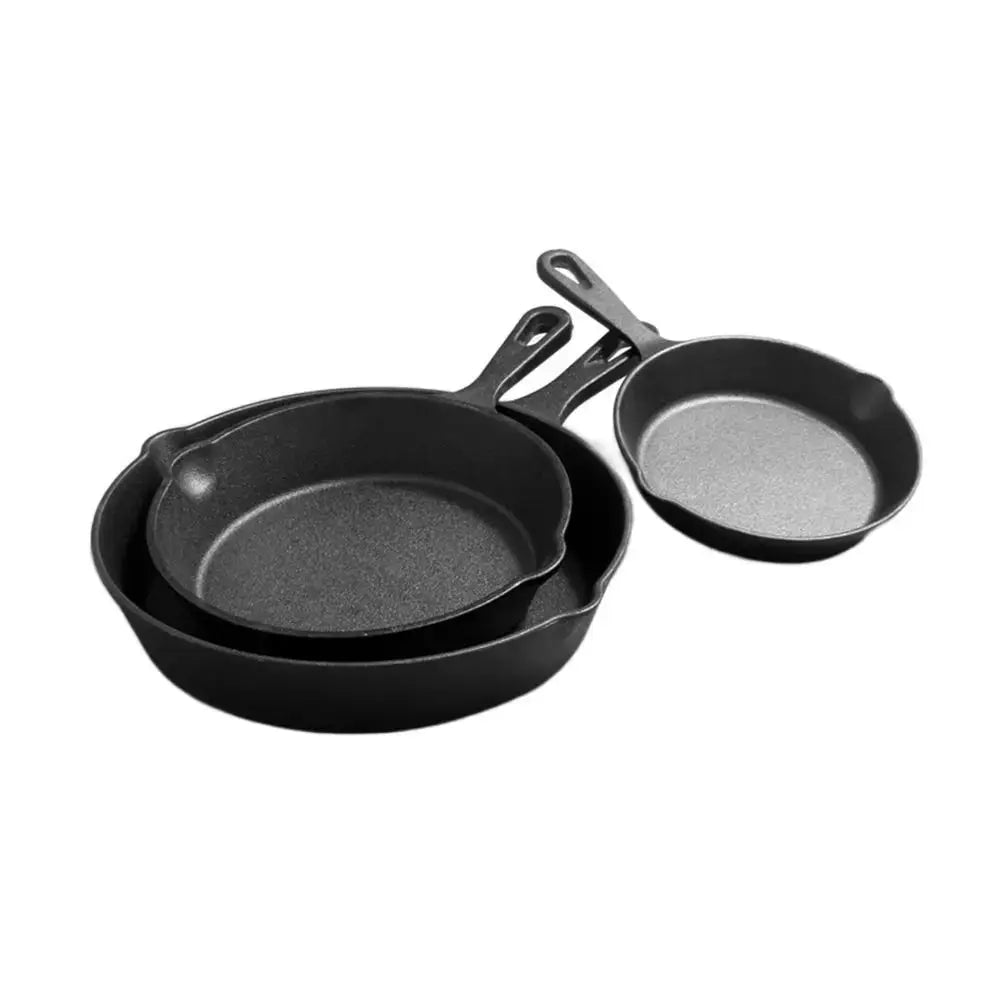 Uncoated Nonstick Frying Pan Signature Teardrop Handle Cast Iron Small Omelette Pan Multi-size Heat-Resistant Saute Pot Kitchen Smarty Chef