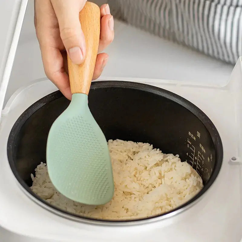 1Pcs Silicone Spoon Non-stick Cooking Spoon Anti-scalding Pot Rice High-temperature-resistant Spoon Durable Kitchen Gadgets Smarty Chef