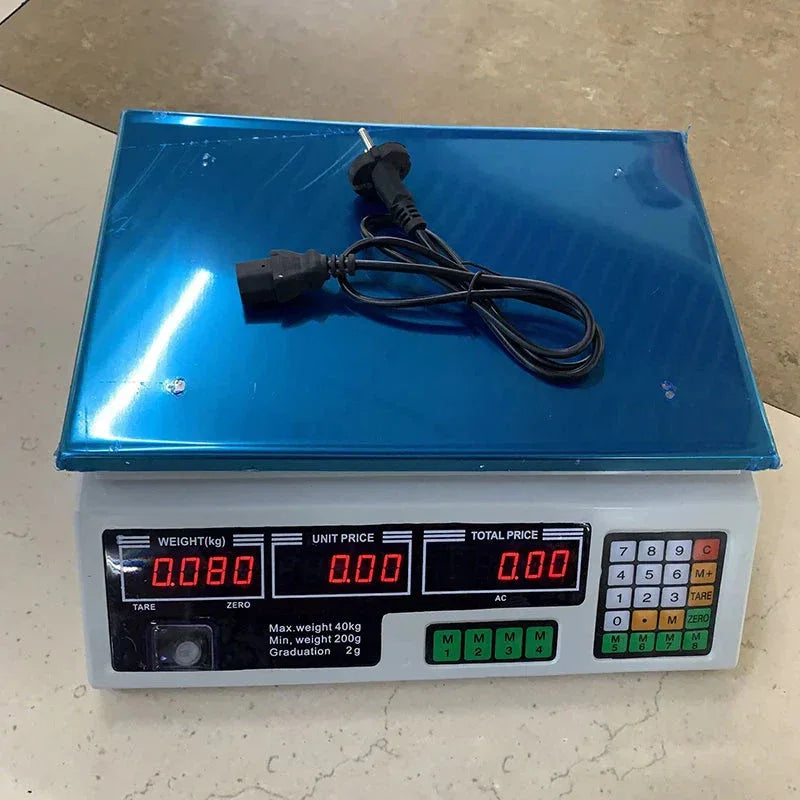 40KG Electronic Price Computing Scale Commercial  Price Scale Digital Scale LCD Backlight For Retail Store Restaurant Market Smarty Chef