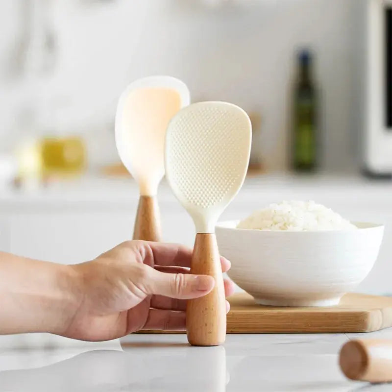 1Pcs Silicone Spoon Non-stick Cooking Spoon Anti-scalding Pot Rice High-temperature-resistant Spoon Durable Kitchen Gadgets Smarty Chef