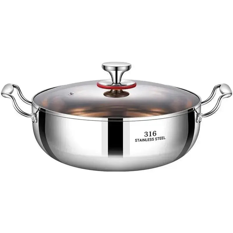 316 Stainless Steel Hot Pot Pan Thick Soup Steamer Large Capacity Induction Cooker Stove Universal - Smarty Chef