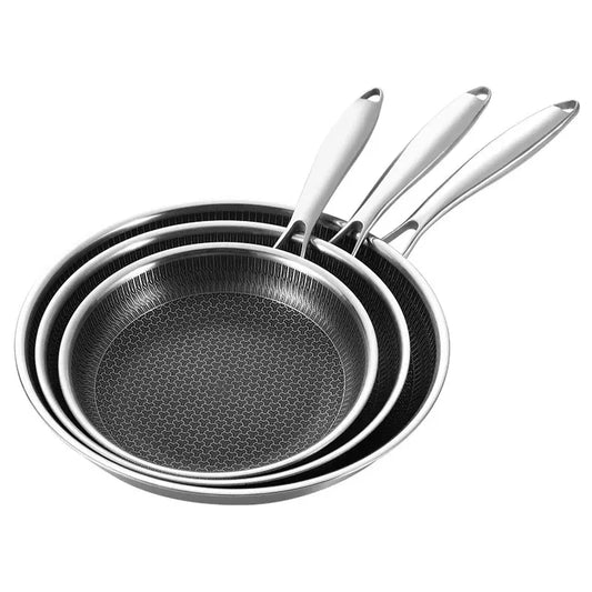 20 24 28cm Nonstick Frying Pan Stainless Steel Cooking Skillet PFOA Free Hybrid Frying Pan Kitchen Fry Pan Dishwasher Safe JT562 Smarty Chef