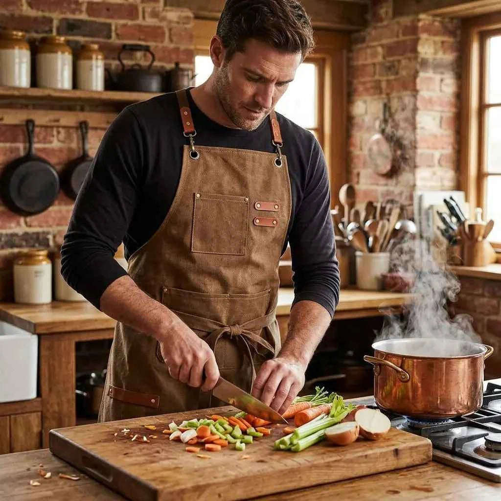 Tablier Cuisine Homme KITCHWEAR™ | Tablier imperméable Couleur Kaki