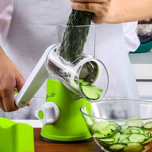 Mandoline Cuisine Rotative  3 EN 1  | MASTERSLICER™ | Mandoline Rotative Verte