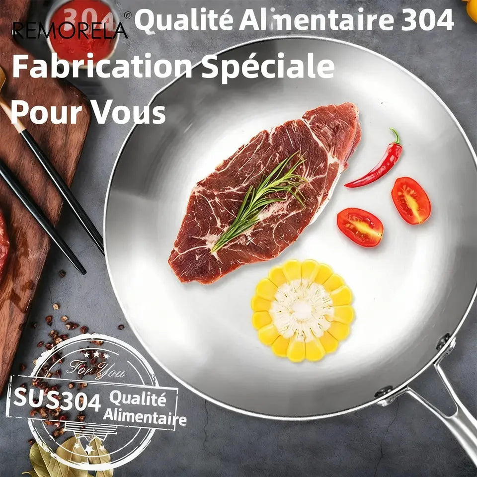 Poêle en inox KEMORELA™ | Lots 2 Et 3 Poêles Smarty Chef