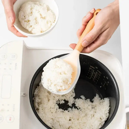 spatule cuisine silicone avec manche bois résistante chaleur